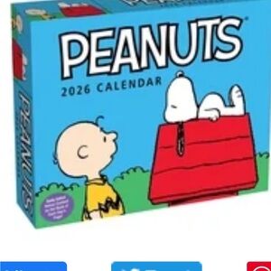 Peanuts 2026 Calendar with Blue and Red Cover